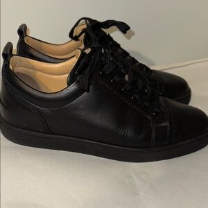 Men's Christian Louboutin, Black Leather Sneakers
